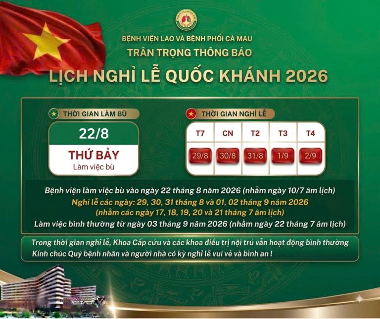 LỊCH NGHĨ LỄ QUỐC KHÁNH 2026